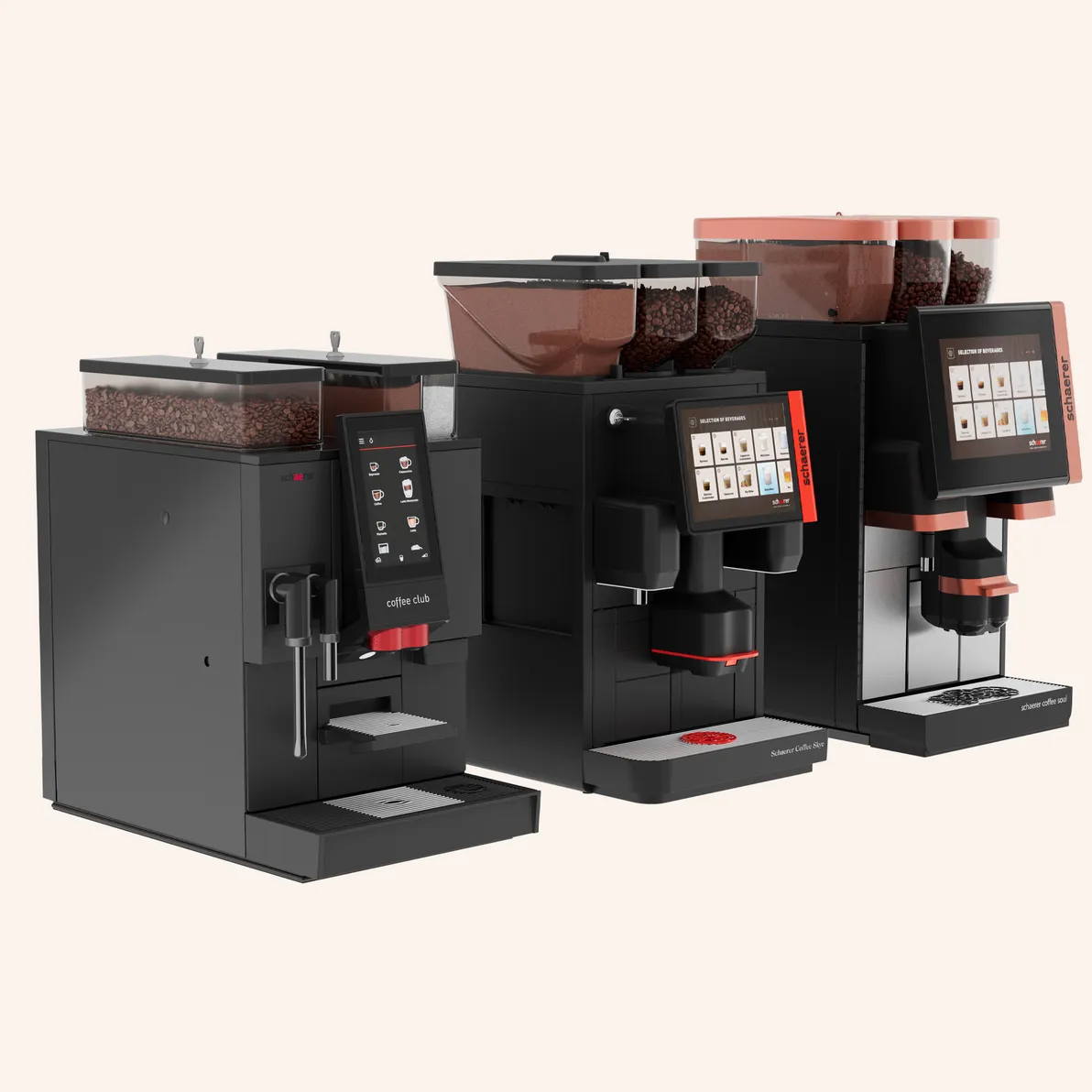 Gamme de machines à café professionnelles à écran tactile