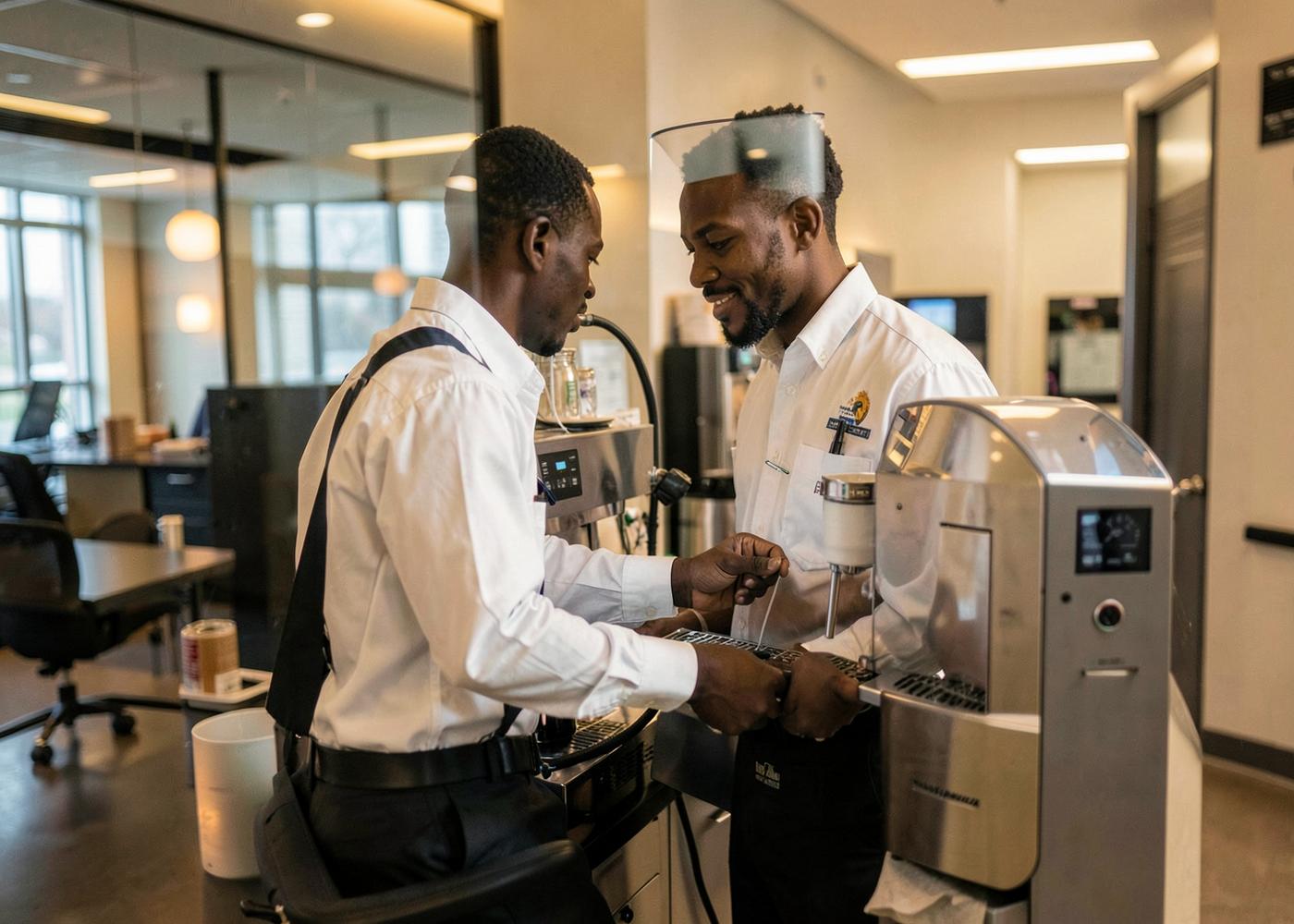 Équipe TERREDECAFE en intervention chez un client